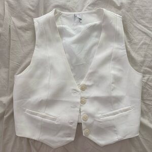 White Button-Up Vest